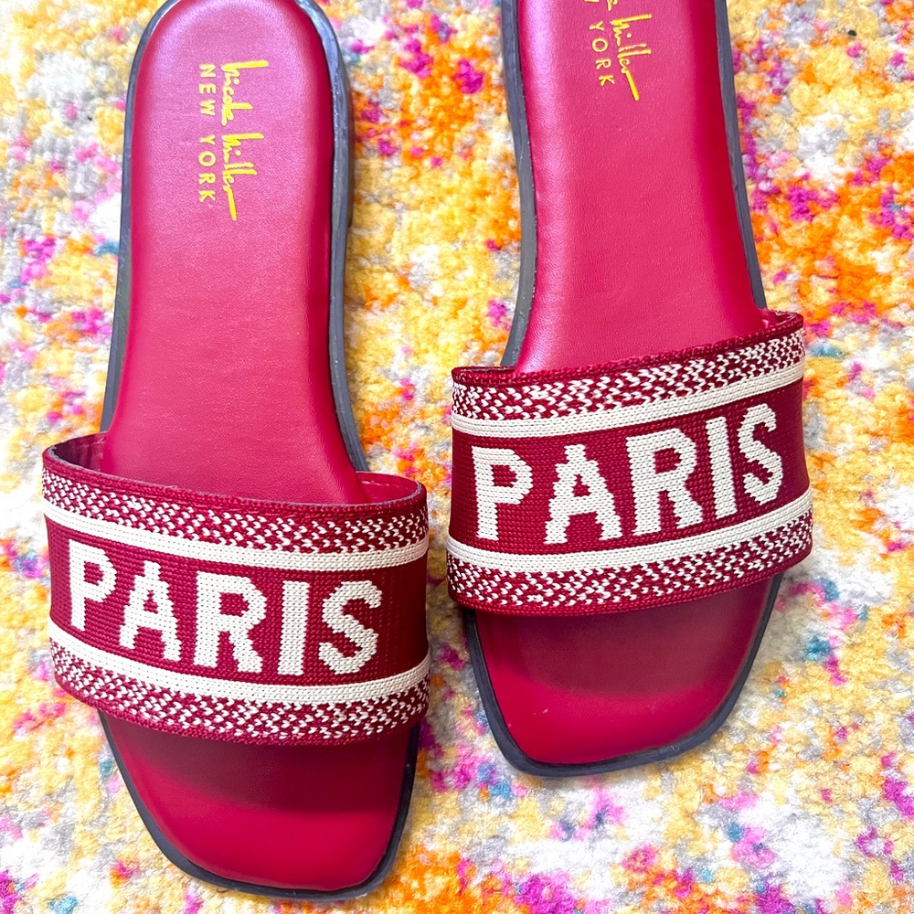 New Nicole Miller  París Knox Destination Flat Sandals - Picture 5 of 8